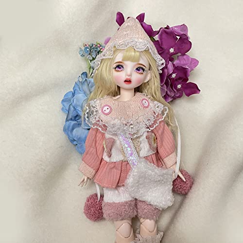 Meeler BJD Dolls 1/6 SD Dolls 30cm Ball Jointed Doll Full Set Cute Pretty Girl with Dress Shoes Wig Face Makeup Eyes, Best Birthday Gift for Girls Kids Children (No. 19)