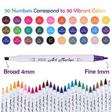 30 Colors Dual Tip Alcohol Based Art Markers,Shuttle Art Alcohol Marker Pens Perfect for Kids Adult Coloring Books Sketching and Card Making