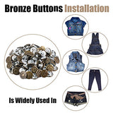 FENGWANGLI Jeans Buttons –Bronze Metal Buttons 10 Styles Tack Buttons Replacement Kit Studs Snap