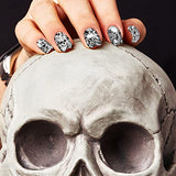 14 Sheets Halloween Nail Wraps Full Stickers Gothic Nail Polish Strips DIY Self-Adhesive Nail Art Decals Ghost Skull Demon Pattern with 2 Piece Nail Files for Party Decor (196 Pieces)