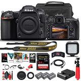 Nikon D500 DSLR Camera (Body Only) (1559) + 64GB Memory Card + Case + Corel Photo Software + 2 x EN-EL 15 Battery + Card Reader + LED Light + HDMI Cable + Cleaning Set + Flex Tripod + More (Renewed)