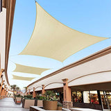 Royal Shade 12' x 12' Beige Square Sun Shade Sail Canopy Outdoor Patio Fabric Shelter Cloth Screen Awning - 95% UV Protection, 200 GSM, Heavy Duty, 5 Years Warranty, We Make Custom Size