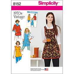 Simplicity 8152 1970's Fashion Vintage Apron Sewing Pattern, XS-L