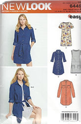 New Look Patterns Misses' Easy Shirt Dress and Knit Dress A (8-10-12-14-16-18-20) 6449