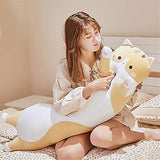 shangman Lovely Plush Cat Doll Cute Cartoon Soft Stuffed Kitten Pillow Long Throw Sleeping Pillow Doll Toy Gift for Kids Girlfriend Multiple Size (Brown,110cm/43.3in)