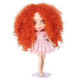 Wigs Only! Orange Long Afro Wavy Doll Wig for Blythe Pullip Doll with 25cm Head