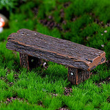 Sevenfly 3Pcs Retro Wooden Benches Miniature Ornaments Fairy Garden Bonsai Decorations Dollhouse Accessories(White Yellow Black)