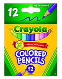 Crayola 68-4112 Colored Pencils, Short, 12-Pack