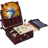 MEEDEN Artist Pochade Box,Portable French Easel,Sketch Easel Box with Storage,Plein Air Easel for Painting with Nylon Carry Bag,Makes Outdoor Painting Easy and Fun,Walnut