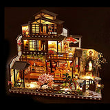 WYD Dollhouse Kit Wooden with Miniature Furniture DIY Japanese Style Large Villa Building Model Kit 1:24 Scale Creative Room Idea (Ancient Capital Mochizuki)