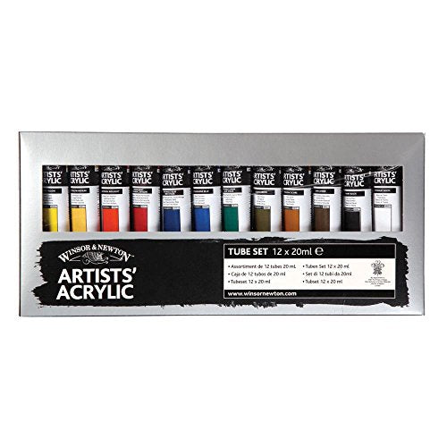 Winsor & Newton Artists' Acrylic Color 12-Tube Set, 20ml