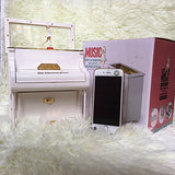 HoneyGifts Luxurious Music Box & Jewellery Storage Box, Piano Design With Light, White