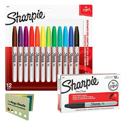 Sharpie Permanent Markers, Fine Point, Black, Box of 12 and Sharpie Permanent Markers, Fine