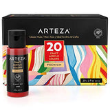 Arteza Craft Acrylic Paint, Set of 20 Classic Colors, 60 ml Bottles, Water-Based, Matte Finish, Acrylic Craft Paint for Art & DIY Projects on Glass, Wood, Ceramics, Fabrics, Paper & Canvas