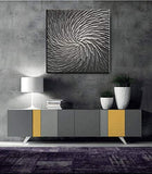 YaSheng Art - Abstract Art Oil Paintings on Canvas Silver Gray Gradient color Abstract Artwork Modern Home Decor Canvas Wall Art Ready to Hang for Living Room Bedroom 24x24 Inch