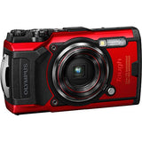 Olympus Tough TG-6 Waterproof Camera (Red) - Action Bundle - with 50 Piece Accessory Kit + Extra Battery + Float Strap + Sandisk 64GB Ultra Memory Card + Padded Case + More