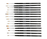 Virtuoso 15-Piece Fine Paintbrushes, Handmade Detail Paint Brush Set - for Acrylic, Watercolor, Oil