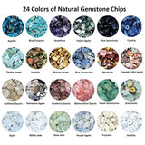 Gemstone Beads Natural Irregular Shaped Stone Chips Crystal Energy Healing Power for Jewelry Making(24 Materials-1)