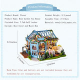 Flever Dollhouse Miniature DIY House Kit Creative Room with Furniture for Romantic Artwork Gift-Rose Garden Tea House
