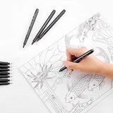 GUOBINFEN Set of 12 Black Micro-Pen Fineliner Ink Pens, Pigment Liner Professional Set Waterproof Archival Ink for Office Document Designing Technical Sketching Anime Artist Illustration Scrapbooking