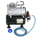 ZENY Pro 1/5 HP Airbrush Air Compressor Airbrushing Kit w/ 3L Tank and 6FT Hose Multipurpose for Hobby Paint Cake Tattoo Nail