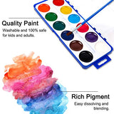 12 Colors Watercolor Paint Set Bulk, Pack of 30, Shuttle Art Watercolor Paint Set with Paint Brushes for Kids and Adults, Washable Paint for Classroom, Parties, Kindergarten and Art Activities