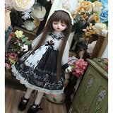 HMANE BJD Clothes 1/6, Black White Patchwork Printed Dress for 1/6 BJD Dolls - No Doll