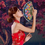 Rbenxia Spanish Floral Folding Hand Fan Flowers Pattern Lace Handheld Fans Size 9" Pack of 10