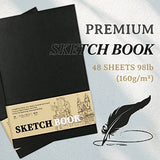 Sketchbook - Sketch Pad 5.5'' x 8.5'', 48-Sheets (98lb/160gsm), Acid Free Sketch Book Painting Writing Paper for Artist and Beginners