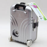 Zehui Mini Luggage Box for BJD Dolls Cute Plastic Rolling Suitcase Silver