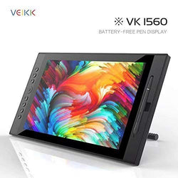 VEIKK Drawing Monitor Tablet, VK1560 Drawing Tablet with Screen Full HD IPS Pen Display Graphic Monitor with Battery Free Passive