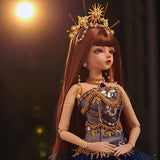 SISON BENNE 1/3 BJD Doll 24 Inch Ball Jointed SD Dolls Handpainted Face Makeup with Princess Dress Full Set Outfits Assembled, Best Xmas Gift (4#)