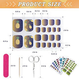 Toe Nail Stickers, 8 Sheet Self Adhesive Full Nail Wraps Flower Design Nail Art Strips, with Nail File and Scissors for Women Girls Nail Art at Home ( Multicoloured )