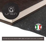 Italian Recycled Leather Journal for Women & Men | Handmade Leather Bound Refillable Vintage Journal Notebook with 320 A5 Blank Pages, Travel Diary Journals for Writing with Strap Closure, Dark Brown