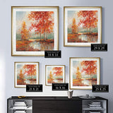 Wexford Home Autumn's Grace II Tree Pictures Scenic Art Framed Nature Canvas Prints Giclee Artwork Home Wall Decor Painting, 38x38