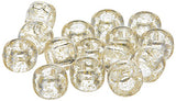 Darice Pony Beads (720 Pack), 6mm by 9mm, Transparent Glitter Gold