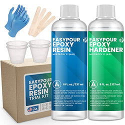 EPE Epoxy Resin and Hardener Kit for Jewelry DIY Art Crafts, Tumbler, Craft Casting Resin - Crystal Clear Resin Kit with 8 OZ Resin, 8 OZ Hardener, 4 Mixing Sticks, Epoxy Spreader, Instruction
