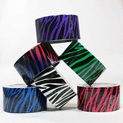 Duct Tape Zebra Print Designer Crafting Decorative Zebra Patterns - 1.88 inch. x 5 yd (Multi