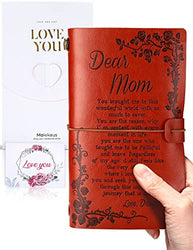 Birthday Gifts for Mom Mothers Day Gifts from Daughter to Mom Leather Journal 4.7*7.8 In Refillable Travel Journal Personalized Gifts for Mom