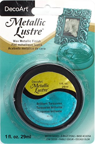 Deco Art Metallic Lustre Wax Finish, 1 oz, Brilliant Turquoise