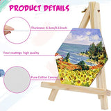 36 Pcs Canvases for Painting Kids 2 Mini Easels Blank Hexagon Round Triangle Shape Painting Canvas Stretched White Panels Canvas Boards for Arts (6 Inch)
