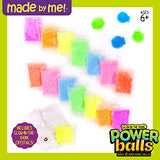 Made By Me Glow The Dark Powerballs by Horizon Group USA, DIY STEM Kit. Make 18 Bouncy Crystal Power Balls, Molds and Instructions Included,Multicolored