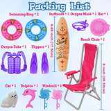EuTengHao 36Pcs Girl Dolls Clothes Swimsuit Bikini for 11.5 inch Girl Dolls, Doll Bikini and Accessories with Diving Swimming Set Lifebuoys Beach Chair Skateboard Dolphins