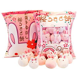 Cute Pink Bunny Pudding Pillow Set Decorative Home Sofa Stuffed Animal Dolls