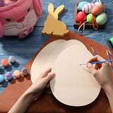 3 Pieces Wooden Easter Egg Cutouts Wooden Egg Slices Unfinished DIY Easter Egg Cutouts for Easter Crafts and DIY Spring Decorations (10 x 7 x 0.16 Inch)