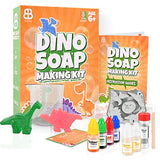 B8HI Soap Making Kit for Kids - Dino DIY Soap Making Kit for 6+ Ages - Melt & Pour Soap Kit with All Supplies - STEM Activity Craft Plus Reusable Mold