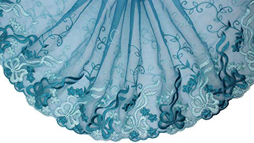 RayLineDo 5 Yards Wide Edge Trim Ribbon Vintage Style Edging Trimmings Fabric Embroidery Polyester DIY Lace Applique Sewing Craft Wedding Bridal Dress Embellishment DIY Party Decor Clothes Access
