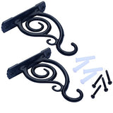 Gray Bunny GB-6836 Fancy Curved Hook, Black, for Bird Feeders, Planters, Lanterns, Wind Chimes, As Wall Brackets and More