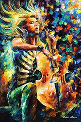 Music Bedroom Decor Contrabass Oil Painting On Canvas By Leonid Afremov Studio - Rhapsody