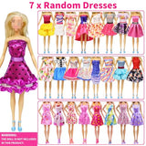 36 Pcs 11.5 inch Doll Clothes and Accessories Including Suitcase Shoes Rack Handbag Fashion Dresses Slip Dresses Top and Pants Sets Shoes Necklace Crown Perfect for Dolls